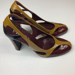 PRADA Multi Color Block Platform Pump Size 7.5